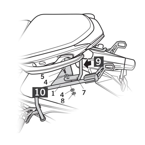 Pannier holder side cases SHAD 3P System Kawasaki ER6N/ER6F 2012-2017