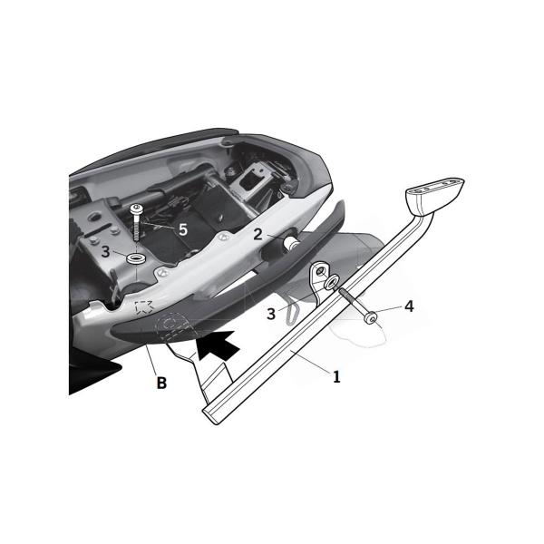 Attacco posteriore bauletto SHAD Kawasaki ER6N/ER6F 2012-2017