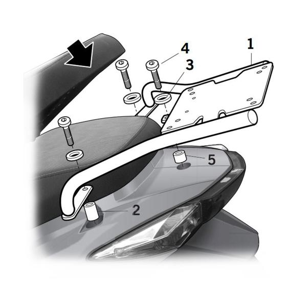 Attacco posteriore bauletto SHAD Kymco Agility 125 RS 2010-2025
