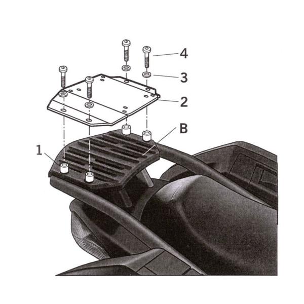 Attacco posteriore bauletto SHAD Kawasaki GTR1400/Concours 2007-2017