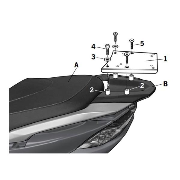 Attacco posteriore bauletto SHAD Kawasaki J125 2016-2017