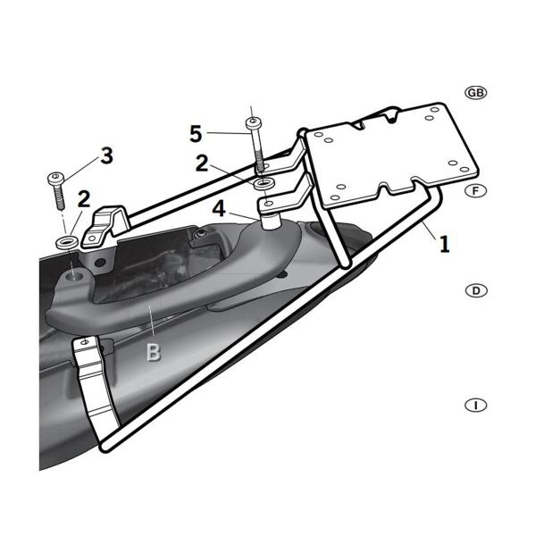 Attacco posteriore bauletto SHAD Keeway RKS125 2011-2024