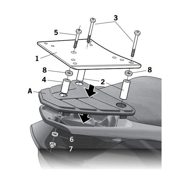 Attacco posteriore bauletto SHAD Keeway Silver Blade 125 2012-2017