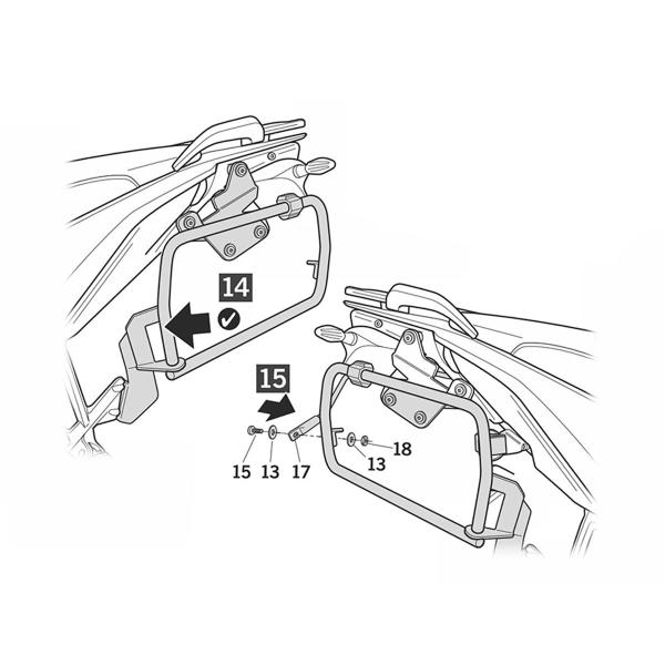 Pannier holder side cases SHAD 4P System KTM Adventure 790/R 2019-2025