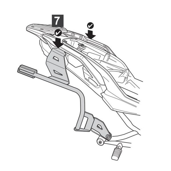 Pannier holder side cases SHAD 3P System Kawasaki Versys 1000 2019-2024