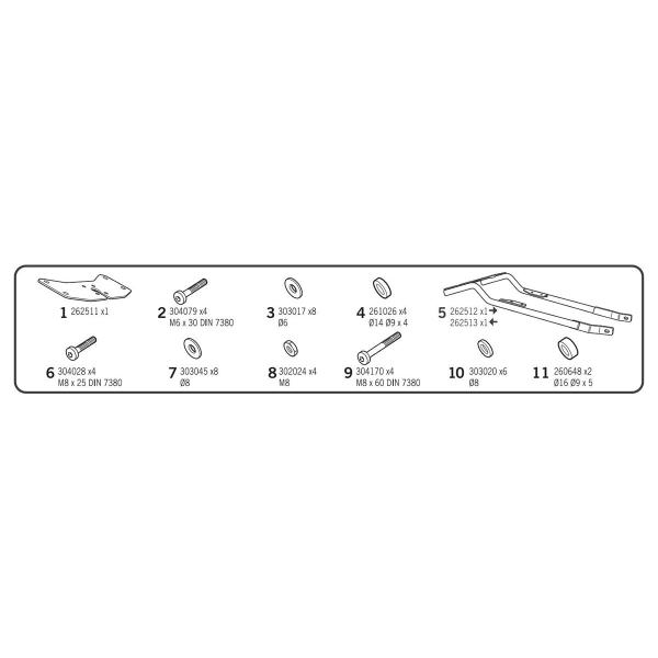 Attacco posteriore bauletto SHAD Kawasaki Z125 2019-2025