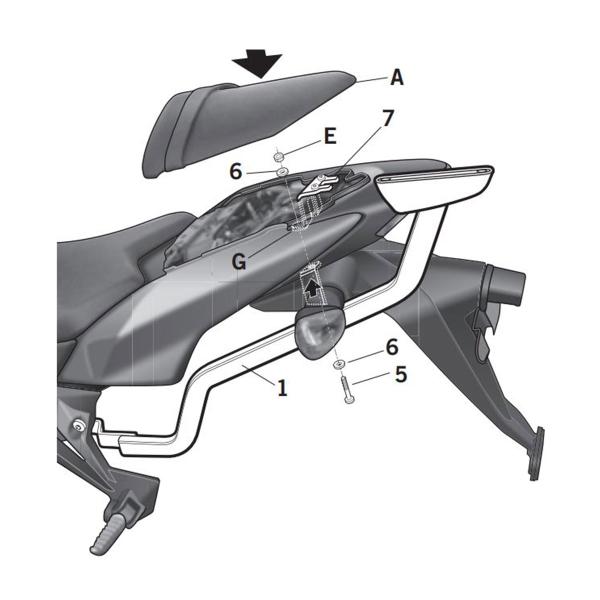 Attacco posteriore bauletto SHAD Kawasaki Z1000 K 2007-2009