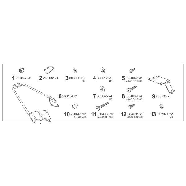 Attacco posteriore bauletto SHAD Malaguti Madison 125 2022-2025
