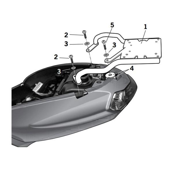 Attacco posteriore bauletto SHAD Peugeot Kisbee 100 2014-2024