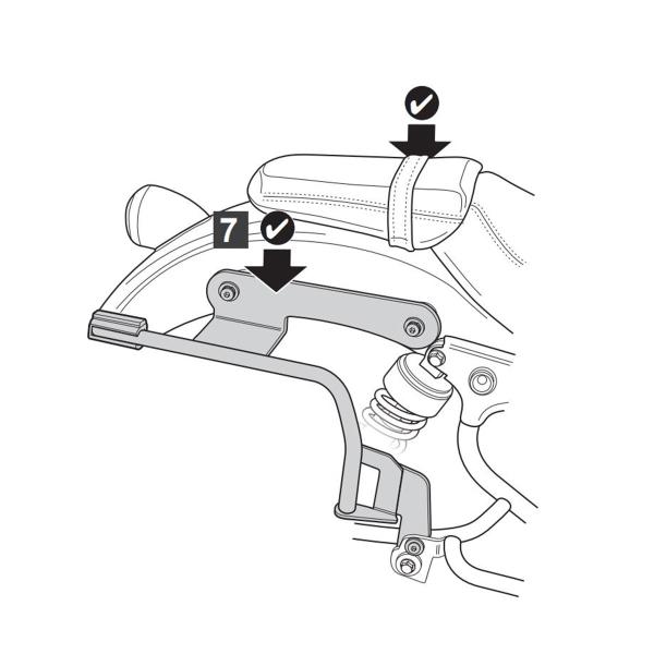 Pannier holder side cases SHAD 3P System Royal Enfield Super Meteor 650 2023-2025