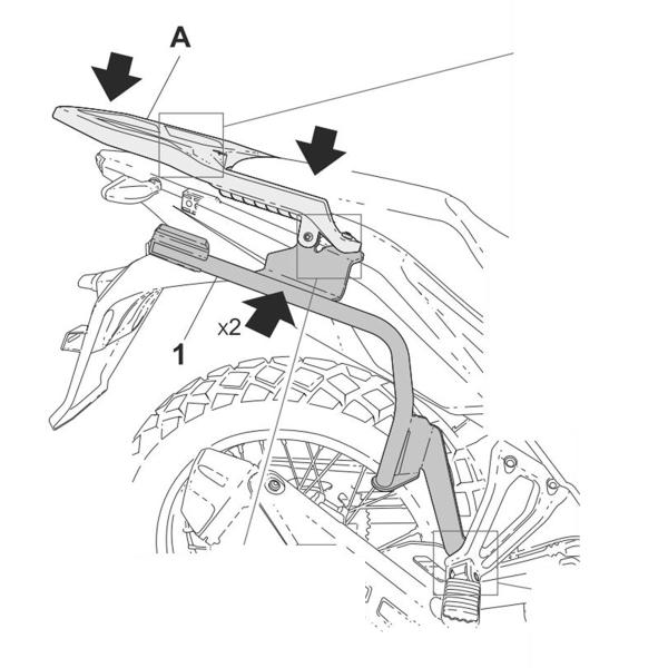 Pannier holder side cases SHAD 3P System Rieju Aventura 125 2023-2025