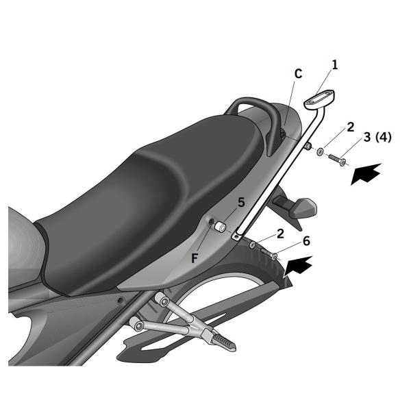 Attacco posteriore bauletto SHAD Suzuki Bandit 1200N/S 2001-2004