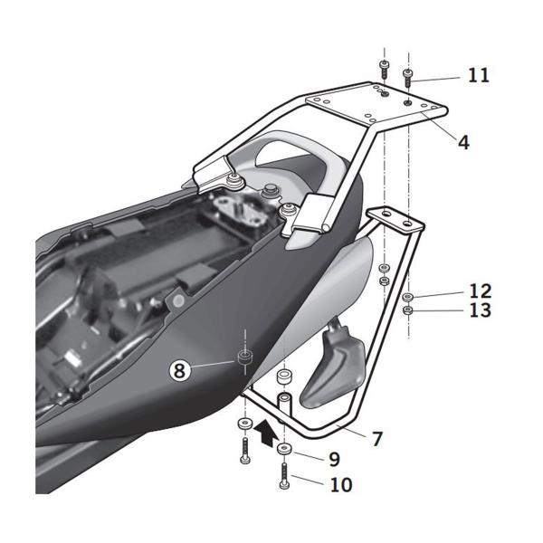 Attacco posteriore bauletto SHAD Suzuki GSR600 2005-2011