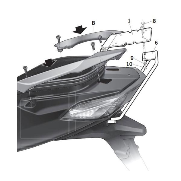 Attacco posteriore bauletto SHAD SYM Joymax 125i 2013-2020