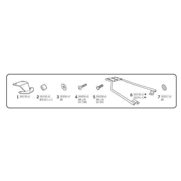 Attacco posteriore bauletto SHAD SYM Maxsym 400 2021-2023