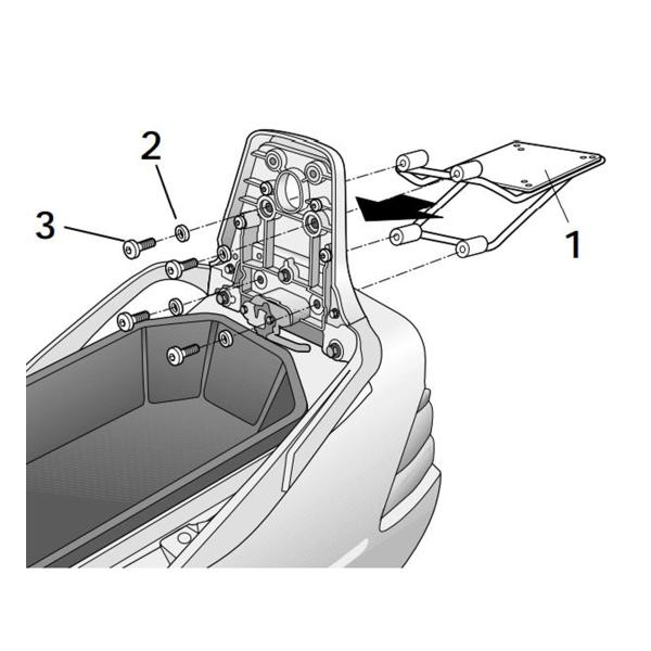 Attacco posteriore bauletto SHAD Suzuki Burgman 250/Business 2001-2009