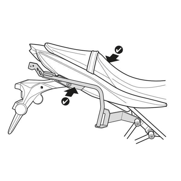 Pannier holder side cases SHAD 3P System Suzuki SV650/SV650X 2016-2025