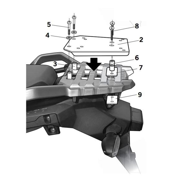 Attacco posteriore bauletto SHAD Suzuki Vstrom 1000 2014-2019