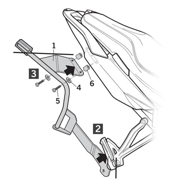 Pannier holder side cases SHAD 3P System Triumph Tiger Sport 1050 2015-2022