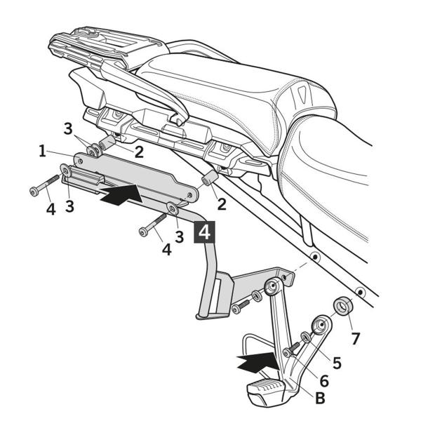 Pannier holder side cases SHAD 3P System Triumph Tiger Explorer 1200 2017-2021