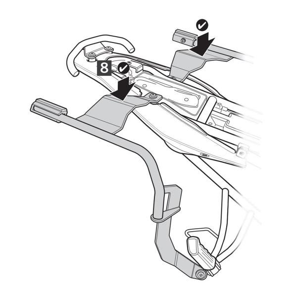 Pannier holder side cases SHAD 3P System Malaguti Dune 125 Adventure/X 2018-2025