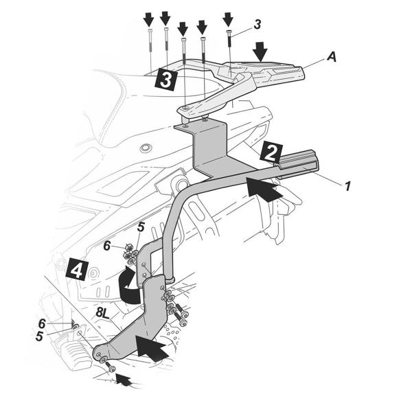 Pannier holder side cases SHAD 3P System Voge 650DS 2021-2025