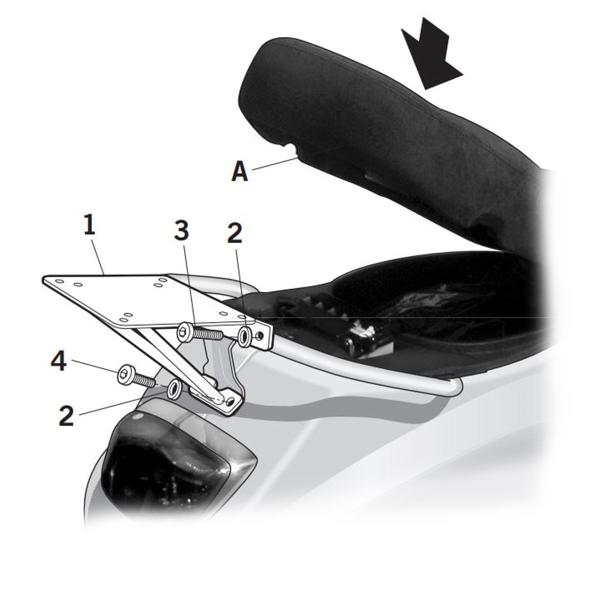 Attacco posteriore bauletto SHAD Piaggio LX125 2005-2014