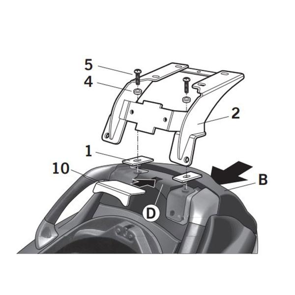 Attacco posteriore bauletto SHAD Piaggio MP3 250 2007-2021