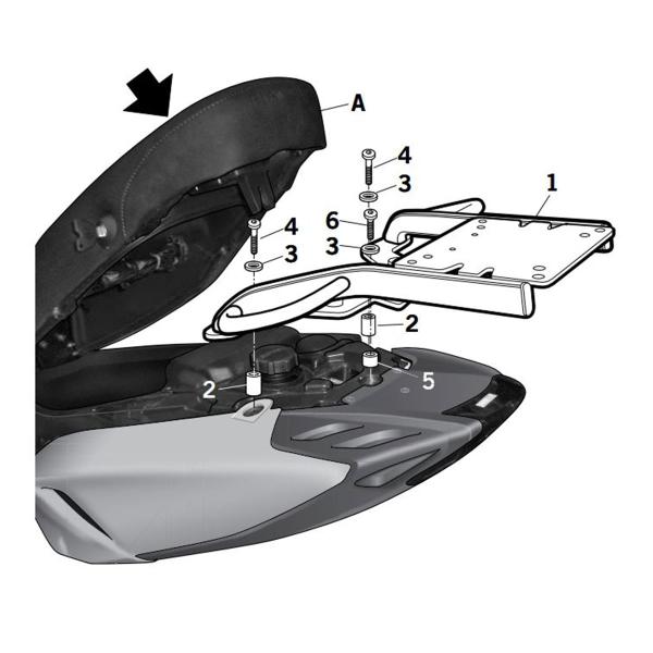 Attacco posteriore bauletto SHAD Piaggio Typhoon 125 2011-2024