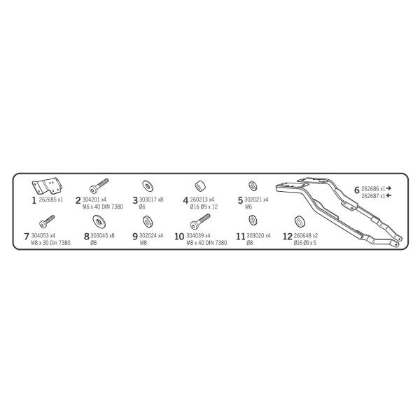 Attacco posteriore bauletto SHAD Voge 300R 2020-2025
