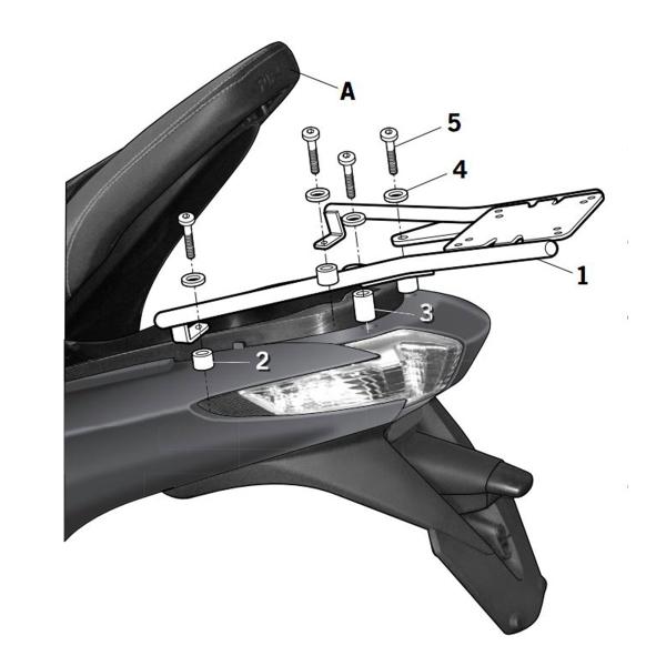 Attacco posteriore bauletto SHAD Piaggio MP3 300 2023-2025