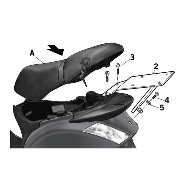 Attacco posteriore bauletto SHAD Piaggio ZIP 50 2009-2025