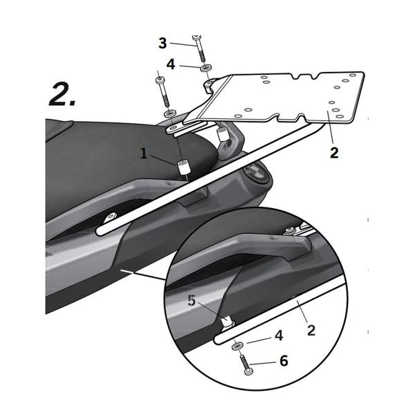 Attacco posteriore bauletto SHAD BMW C600 2015-2024