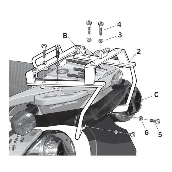 Attacco posteriore bauletto SHAD BMW DAKAR 2004-2013