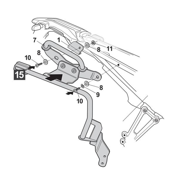 Pannier holder side cases SHAD 3P System BMW F900GS 2024-2025