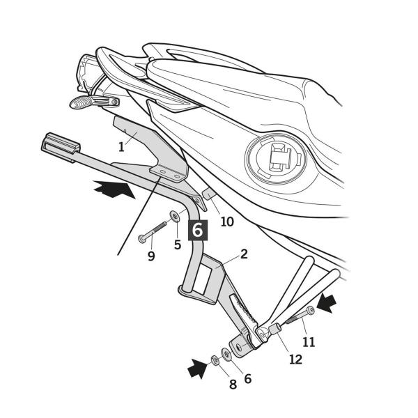 Pannier holder side cases SHAD 3P System BMW F800R 2016-2022