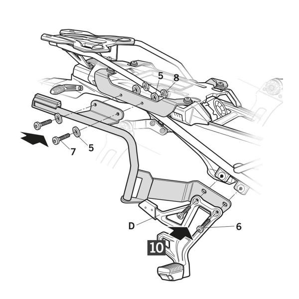 Pannier holder side cases SHAD 3P System BMW F750GS 2018-2024