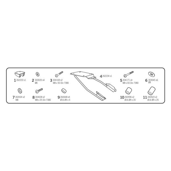 Attacco posteriore bauletto SHAD BMW G310R 2017-2025