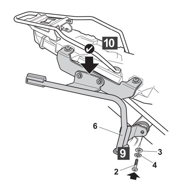 Pannier holder side cases SHAD 3P System BMW R1200GS 2013-2019