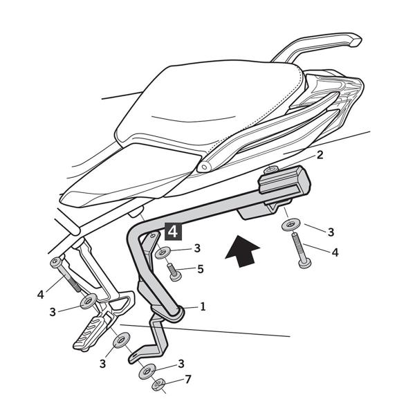 Pannier holder side cases SHAD 3P System BMW R1250R 2019-2025
