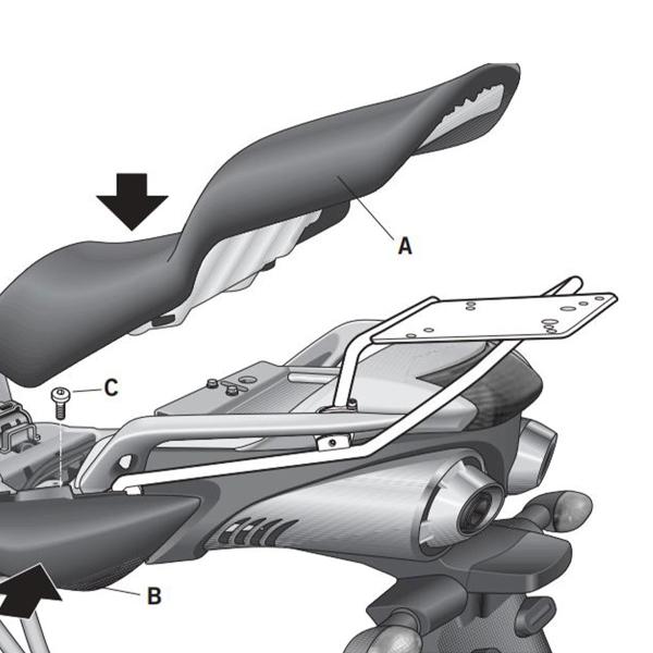 Attacco posteriore bauletto SHAD Yamaha Fazer FZ6N 2004-2012