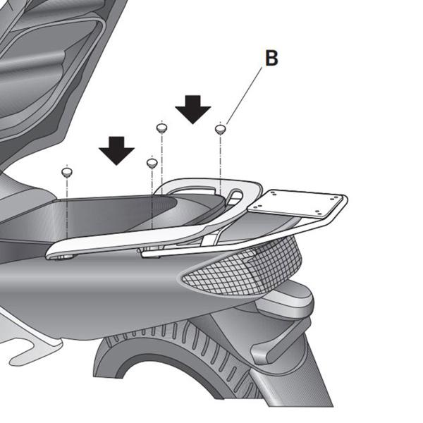 Attacco posteriore bauletto SHAD Yamaha Tmax 500 2001-2007