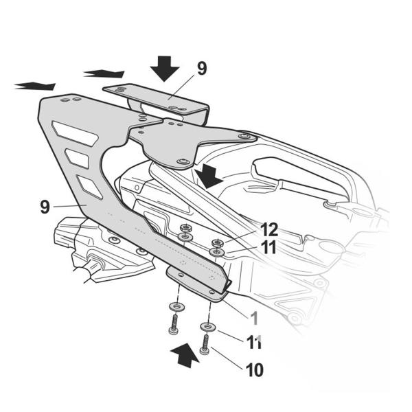 Attacco posteriore bauletto SHAD Yamaha Tracer 9/GT 2021-2024