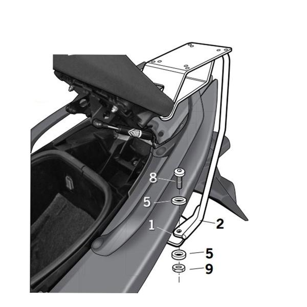 Attacco posteriore bauletto SHAD Yamaha Tmax 530 2012-2016
