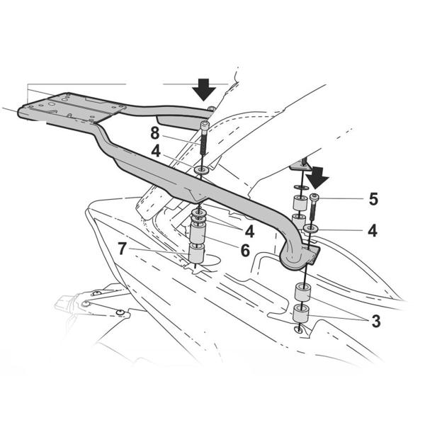 Attacco posteriore bauletto SHAD Yamaha Tmax 560 Tech MAX 2022-2025