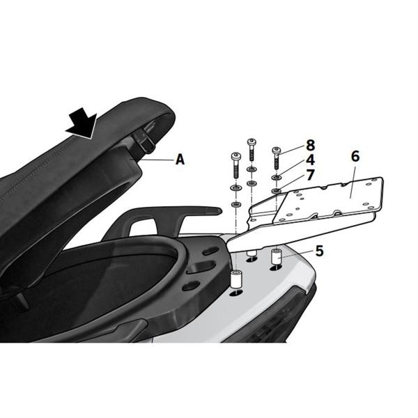 Attacco posteriore bauletto SHAD Yamaha Xmax 400 2014-2016