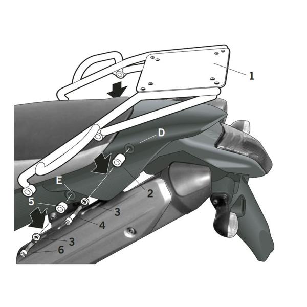 Attacco posteriore bauletto SHAD Yamaha XT660R 2004-2016