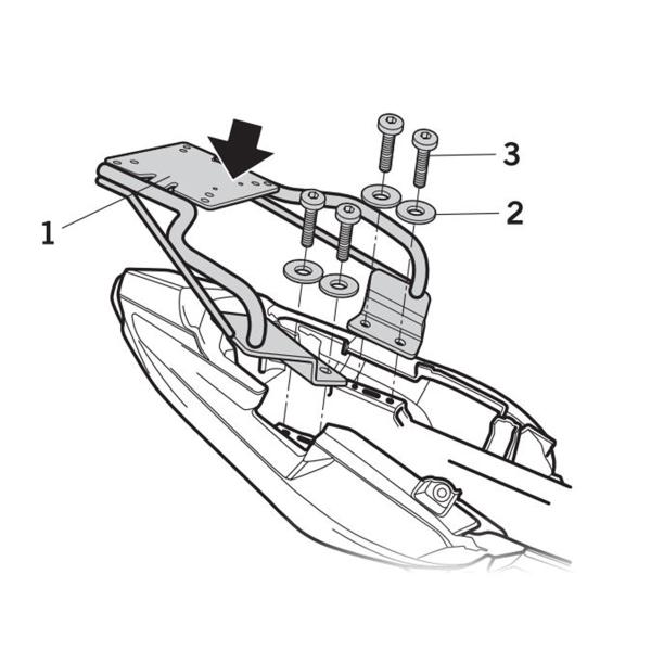 Attacco posteriore bauletto SHAD Yamaha YS125 2017-2024