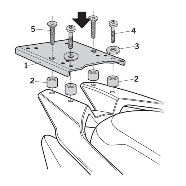 Attacco posteriore bauletto SHAD Zontes D125 2023-2025