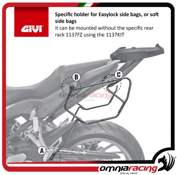 Specific Givi Easylock & soft side bag holder for Honda CB650F ...